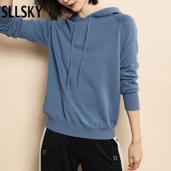 women's hoodies & sweatshirts sllsky autumn hooded knitted women casual gentle long sleeve loose pullovers solid o-neck collar, Black
women's hoodies & sweatshirts sllsky autumn hooded knitted women casual gentle long sleeve loose pullovers solid o-neck collar, Black