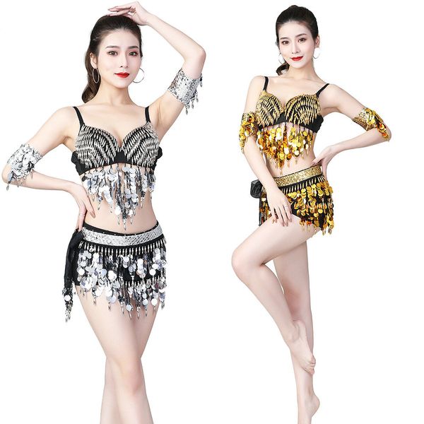 theme costume new stage performance clothes sequin bra performance clothes set opening dance clothes belly dance lndian dance, Black;red
theme costume new stage performance clothes sequin bra performance clothes set opening dance clothes belly dance lndian dance, Black;red