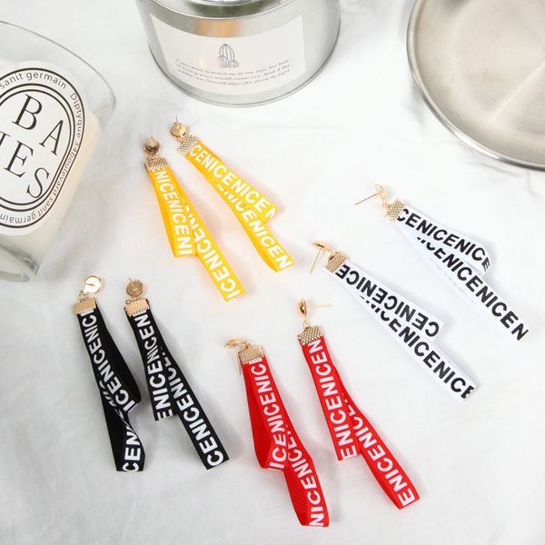 e1115 korean character letter ribbon earrings temperament long ribbon earrings, Silver
e1115 korean character letter ribbon earrings temperament long ribbon earrings, Silver