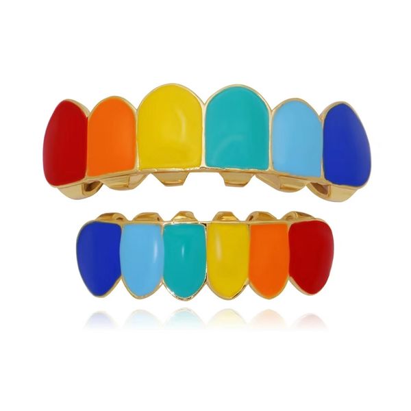 hip hop colorful grillz real gold plated dental grills rapper body jewelry two colors colorful golden colorful silver, Black
hip hop colorful grillz real gold plated dental grills rapper body jewelry two colors colorful golden colorful silver, Black