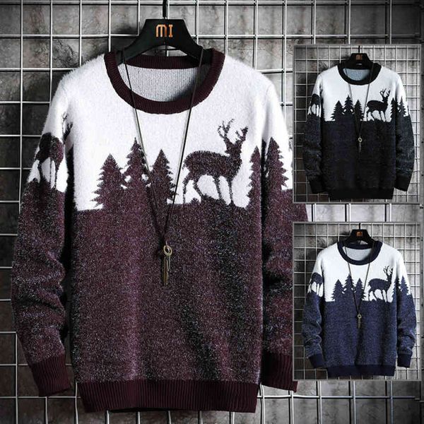 men's animal knitted christmas tree casual sweater, deer, retro, tight fitting, coat, autumn and winter, White;black
men's animal knitted christmas tree casual sweater, deer, retro, tight fitting, coat, autumn and winter, White;black