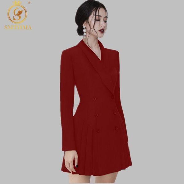 spring double-breasted pleated dress women korea vintage office wear dresses vestidos 210520, Black;gray
spring double-breasted pleated dress women korea vintage office wear dresses vestidos 210520, Black;gray