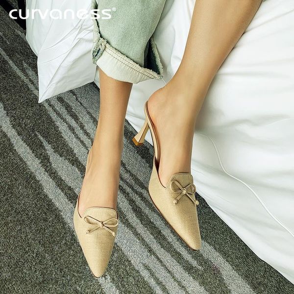 slippers curvaness women designer 2021 summer casual pointed toe half flats slipper outdoor house shoes butter-bow mules 33-41, Black
slippers curvaness women designer 2021 summer casual pointed toe half flats slipper outdoor house shoes butter-bow mules 33-41, Black