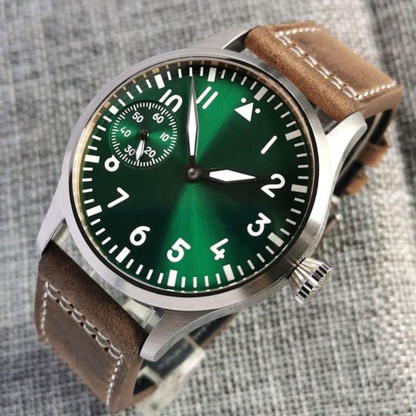wristwatches mineral/sapphire glass men's mechanical watch asia 6497 manual movement 42mm green dial silver/bronze/black plated leather, Slivery;brown
wristwatches mineral/sapphire glass men's mechanical watch asia 6497 manual movement 42mm green dial silver/bronze/black plated leather, Slivery;brown