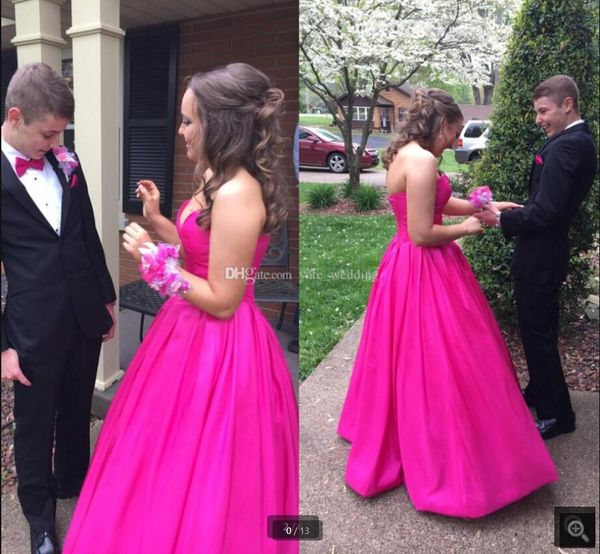 2021 vestido de festa fuchsia satin a line prom dresses strapless sweetheart neckline formal long party dress floor length simple elegant ev, Black
2021 vestido de festa fuchsia satin a line prom dresses strapless sweetheart neckline formal long party dress floor length simple elegant ev, Black