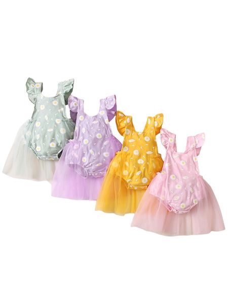 rompers citgeesummer infant baby girl short sleeve dress mesh stitching sweet style flower print princess clothing, Blue
rompers citgeesummer infant baby girl short sleeve dress mesh stitching sweet style flower print princess clothing, Blue