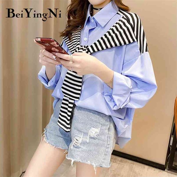 striped shawl shirts womens lace-up fake two-piece long sleeve women blouses autumn winter fashion casual 210506, White
striped shawl shirts womens lace-up fake two-piece long sleeve women blouses autumn winter fashion casual 210506, White