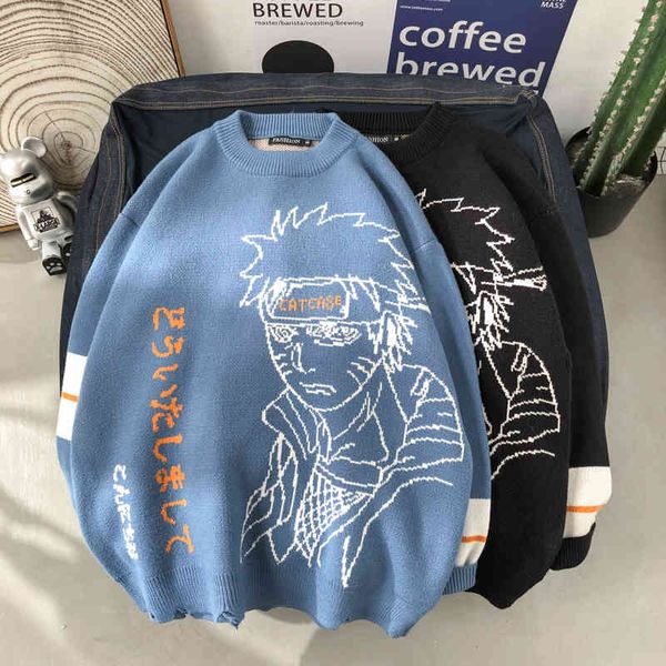 2021 japane cartoon anime knit sweater men harajuku embroidery loose casual pullovers sweaters autumn and winter, Black
2021 japane cartoon anime knit sweater men harajuku embroidery loose casual pullovers sweaters autumn and winter, Black