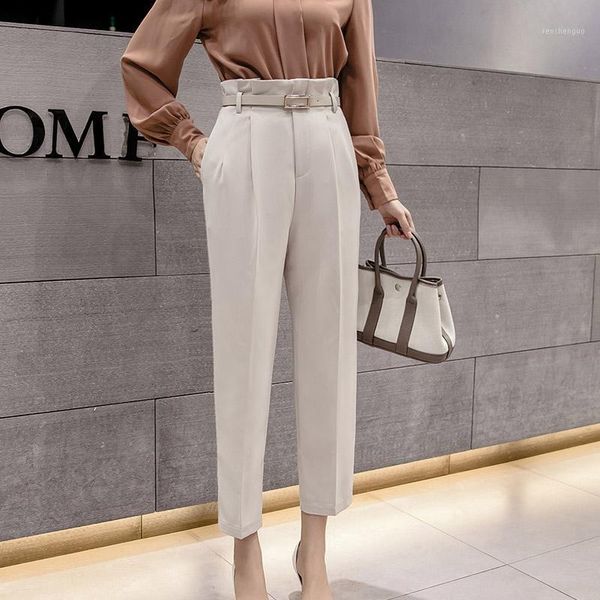 women's pants & capris trendy high waist women loose straight ol long with belt spring summer female casual ladies black harem, Black;white
women's pants & capris trendy high waist women loose straight ol long with belt spring summer female casual ladies black harem, Black;white