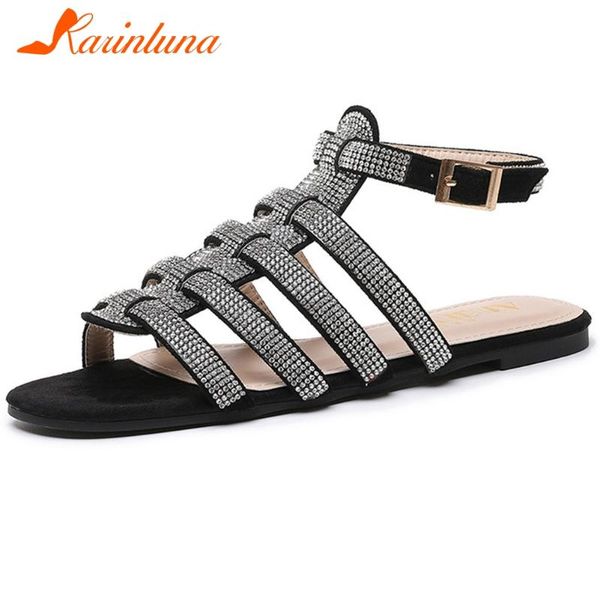 female 2021 gladaitor classic sandals open toe rhinestone ankle strap flat women summer shoes, Black
female 2021 gladaitor classic sandals open toe rhinestone ankle strap flat women summer shoes, Black