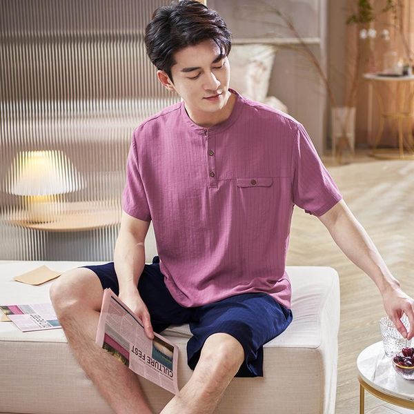 men's sleepwear men pajamas woven modal stand-up collar summer home clothes plus size -3xl young male homewear set, Black;brown
men's sleepwear men pajamas woven modal stand-up collar summer home clothes plus size -3xl young male homewear set, Black;brown
