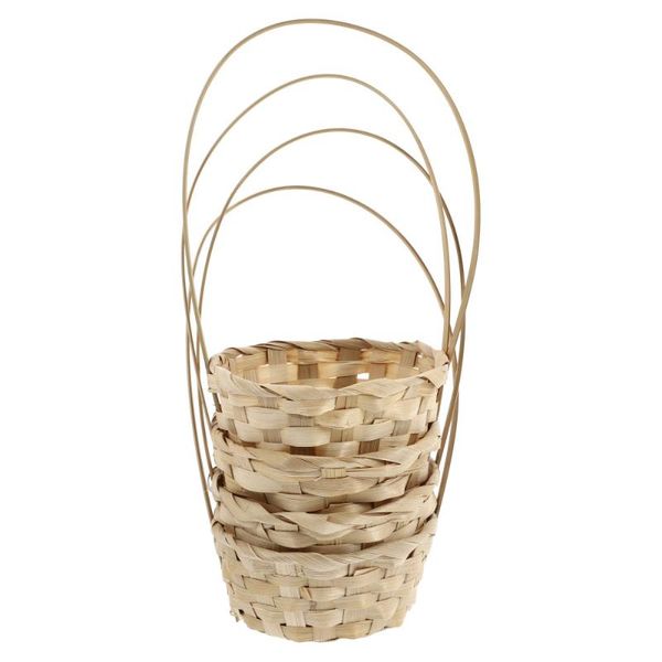 storage baskets 4pcs picnic basket with handle simple weaving flower