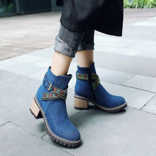 boots us4-11 womens round toe denim jeans embroidery ankle oxfords block chunky heel shoes plus size 3colors motorcycle, Black
boots us4-11 womens round toe denim jeans embroidery ankle oxfords block chunky heel shoes plus size 3colors motorcycle, Black