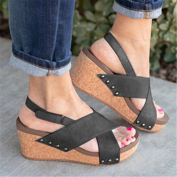 women high heels sandals platform shoes women's summer female solid wedges ladies hoop look beach footwear plus size, Black
women high heels sandals platform shoes women's summer female solid wedges ladies hoop look beach footwear plus size, Black
