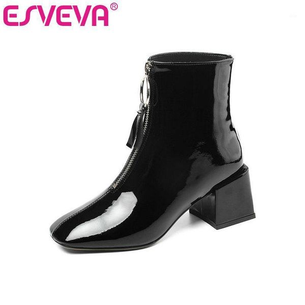 boots esveva 2021 women shoes winter ankle patent leather+pu square high heel zipper motorcycle platform size 34-391, Black
boots esveva 2021 women shoes winter ankle patent leather+pu square high heel zipper motorcycle platform size 34-391, Black