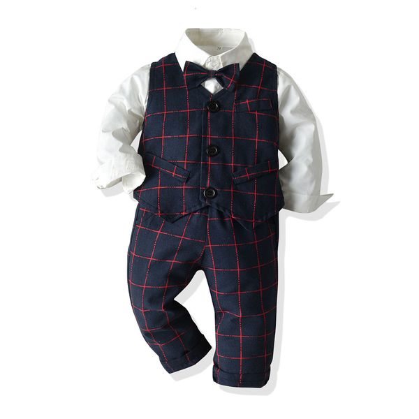 boys autumn plaid vest long sleeve shirt casual pants three piece children's clothing oem, Blue
boys autumn plaid vest long sleeve shirt casual pants three piece children's clothing oem, Blue