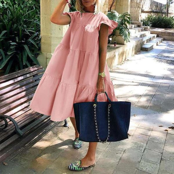 summer mid solid color womens dresses o neck butterfly sleeved party female casual floral print sweet vestidos robe, Black;gray
summer mid solid color womens dresses o neck butterfly sleeved party female casual floral print sweet vestidos robe, Black;gray