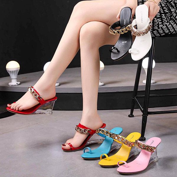 slippers sandalias high heel 2021 women's high-heeled shoes design summer wedge, Black
slippers sandalias high heel 2021 women's high-heeled shoes design summer wedge, Black