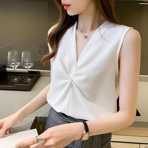 women's blouses & shirts summer blouse women elegant casual v-neck pink chiffon shirt ladies blusas mujer sleeveless white femme xxl q
women's blouses & shirts summer blouse women elegant casual v-neck pink chiffon shirt ladies blusas mujer sleeveless white femme xxl q