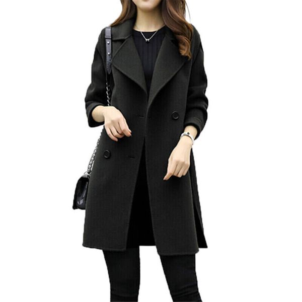 women's trench coats 2021 woman autumn and winter solid lapel double breasted mid-length wool coat, Tan;black
women's trench coats 2021 woman autumn and winter solid lapel double breasted mid-length wool coat, Tan;black