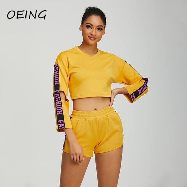 gym clothing fitness long sleeve crop sets jogging 2 piece biker shorts women sportwear letter tracksuit, White;black
gym clothing fitness long sleeve crop sets jogging 2 piece biker shorts women sportwear letter tracksuit, White;black