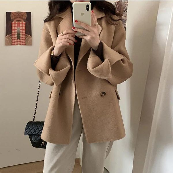 heydress 2021 winter women elegant solid short wool coats ladys double breasted warm outerwears female long sleeve streetwears women's, Black
heydress 2021 winter women elegant solid short wool coats ladys double breasted warm outerwears female long sleeve streetwears women's, Black