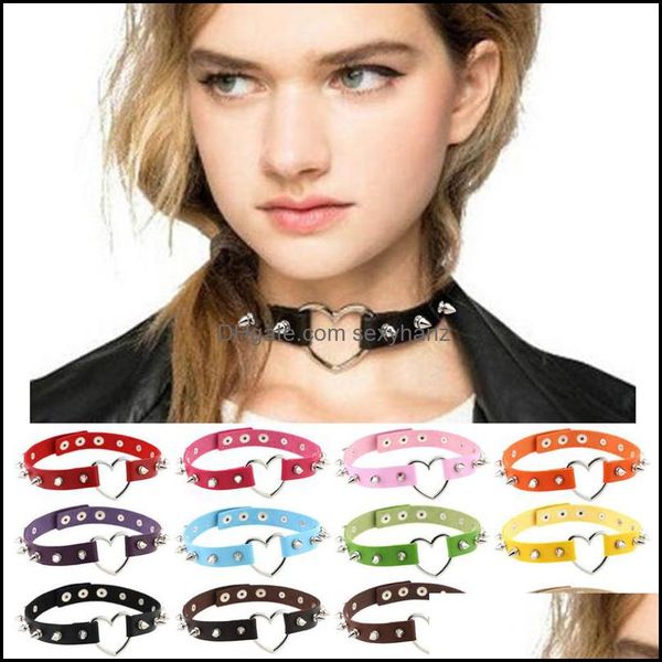 & pendants punk gothic vintage stud rivet spike collar necklace metal heart leather chokers necklaces for women girls fashion jewelry drop d, Golden;silver
& pendants punk gothic vintage stud rivet spike collar necklace metal heart leather chokers necklaces for women girls fashion jewelry drop d, Golden;silver
