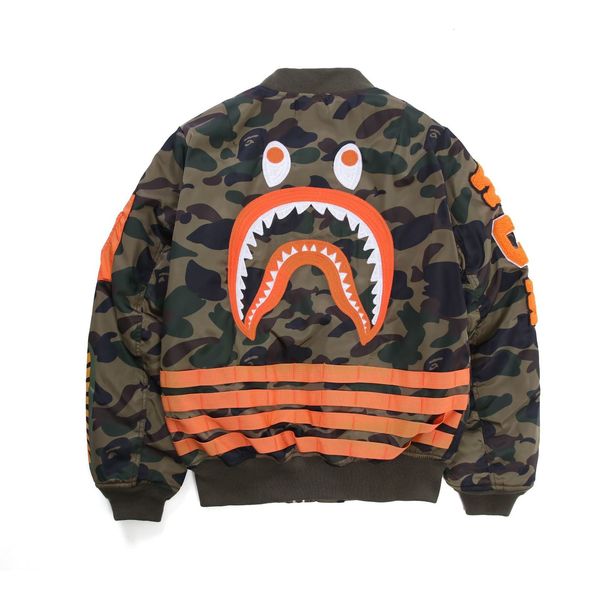 hoodies winter fashion men's brand camouflage shark cotton jacket hip-hop loose lovers' baseball flight, Black
hoodies winter fashion men's brand camouflage shark cotton jacket hip-hop loose lovers' baseball flight, Black