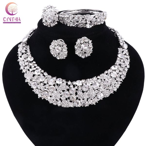 women white crystal jewelry sets with earrings statement necklace boho trendy necklace for party wedding 2017 direct selling, Black
women white crystal jewelry sets with earrings statement necklace boho trendy necklace for party wedding 2017 direct selling, Black