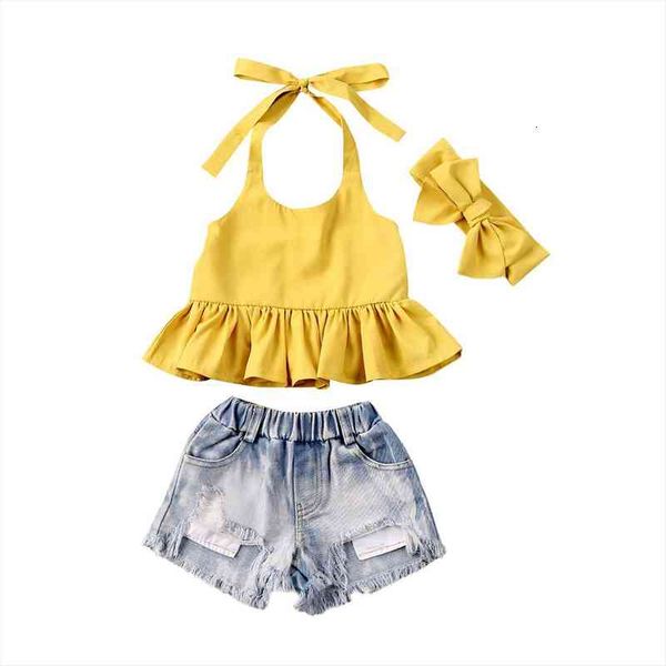 2-6 years 3pcs toddler kid baby girl clothes set strap denim shorts headband 3pcs girl summer outfit set, White
2-6 years 3pcs toddler kid baby girl clothes set strap denim shorts headband 3pcs girl summer outfit set, White