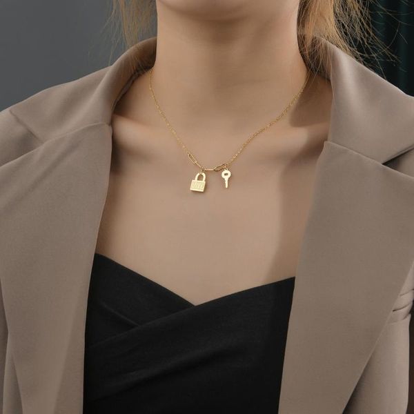 chains fashion lock key necklace stainless steel padlock couples love pendants for women man birthday valentine's day jewelry gifts, Silver
chains fashion lock key necklace stainless steel padlock couples love pendants for women man birthday valentine's day jewelry gifts, Silver