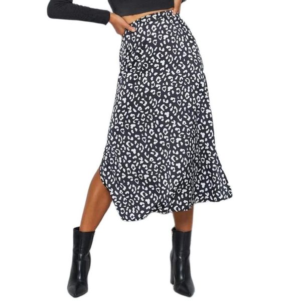 spring summer women mid-calf skirt leopard wrap print chiffon split casual fashion zipper elegant clothes skirts, Black
spring summer women mid-calf skirt leopard wrap print chiffon split casual fashion zipper elegant clothes skirts, Black