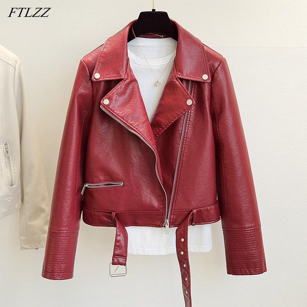 2021 spring women faux leather short jacket autumn slim lapel zipper red coat motorcycle solid color outwear women's &, Black
2021 spring women faux leather short jacket autumn slim lapel zipper red coat motorcycle solid color outwear women's &, Black