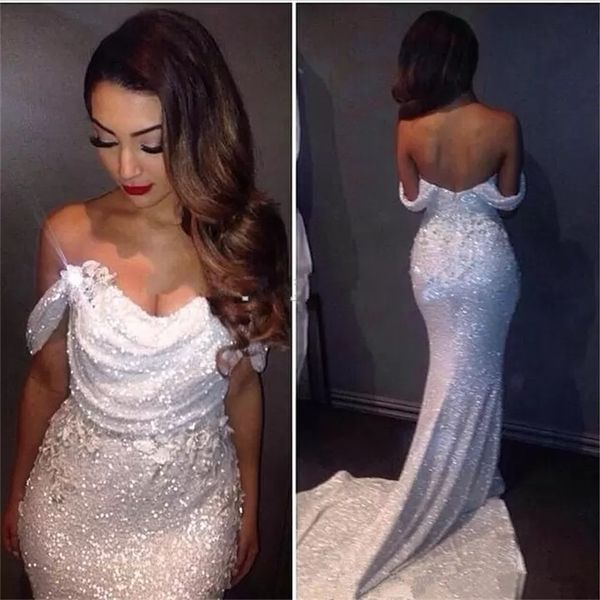 elegant white mermaid prom dresses low back glitter sequin appliqued beads floor length long formal evening dress robe de mariée, Black;red
elegant white mermaid prom dresses low back glitter sequin appliqued beads floor length long formal evening dress robe de mariée, Black;red