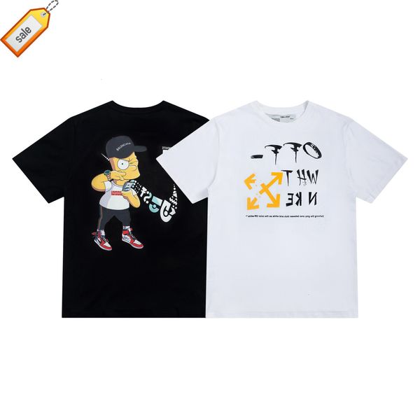 trendy cartoon off t-shirt street print youth casual round neck ins short sleeve, White;black
trendy cartoon off t-shirt street print youth casual round neck ins short sleeve, White;black