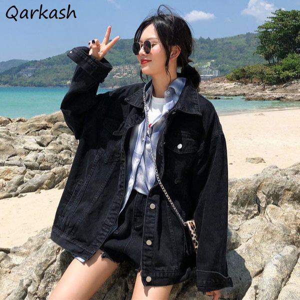 basic jackets women retro bf japanse style loose all-match femme black denim harajuku streetwear hipster college leisure chic women's, Black;brown
basic jackets women retro bf japanse style loose all-match femme black denim harajuku streetwear hipster college leisure chic women's, Black;brown