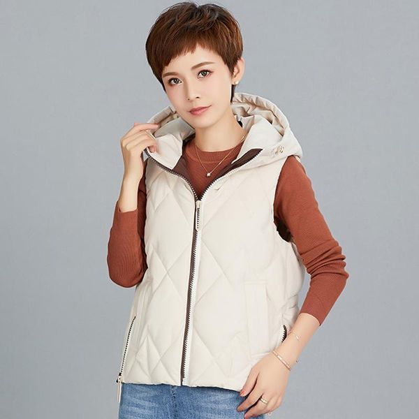 women's vests winter short vest hooded casual sleeveless jacket woman stand collar thick warm cotton padded waistcoat female outwear, Black;white
women's vests winter short vest hooded casual sleeveless jacket woman stand collar thick warm cotton padded waistcoat female outwear, Black;white