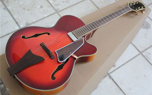 hollow jazz electric guitar red brown rose wood fingerboard manufacturers direct sales
hollow jazz electric guitar red brown rose wood fingerboard manufacturers direct sales