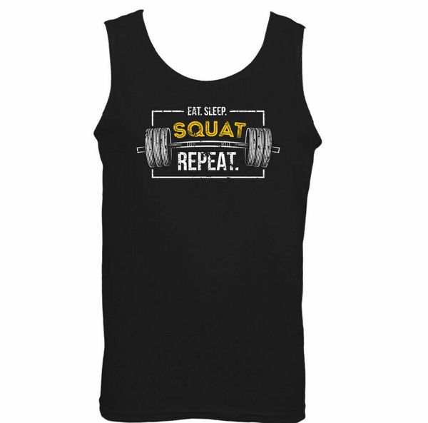 Eat Sleep Squat Repeat Mens Funny Fitness Top Training Bodybuilding Weights, White;black
Eat Sleep Squat Repeat Mens Funny Fitness Top Training Bodybuilding Weights, White;black