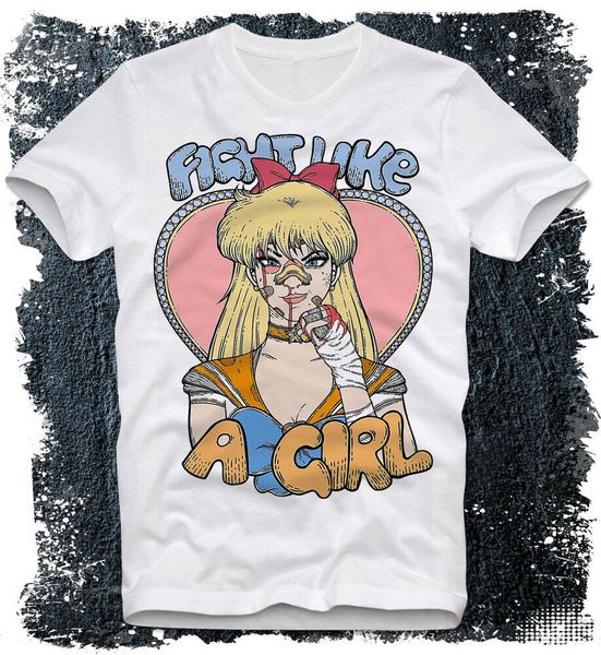 t-shirt fight like a girl sailor moon venus usagi badass girl anime jap, White;black
t-shirt fight like a girl sailor moon venus usagi badass girl anime jap, White;black