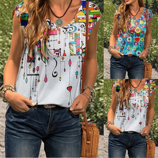 35# women's tank casual fashion loose v-neck corset dazzling color printing sleeveless clothing women haut femme tanks & camis, White
35# women's tank casual fashion loose v-neck corset dazzling color printing sleeveless clothing women haut femme tanks & camis, White