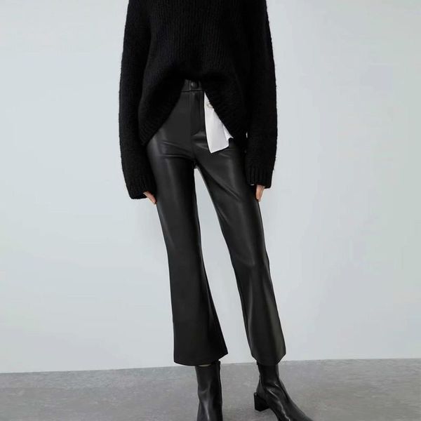 women's pants & capris women black wide leg winter pu leather stretch high waist pant streetwear long trousers, Black;white
women's pants & capris women black wide leg winter pu leather stretch high waist pant streetwear long trousers, Black;white