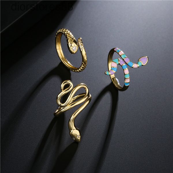 ring australian bronze plated 18k gold micro set zircon snake shaped open female personalized hand jewelry product, Silver
ring australian bronze plated 18k gold micro set zircon snake shaped open female personalized hand jewelry product, Silver