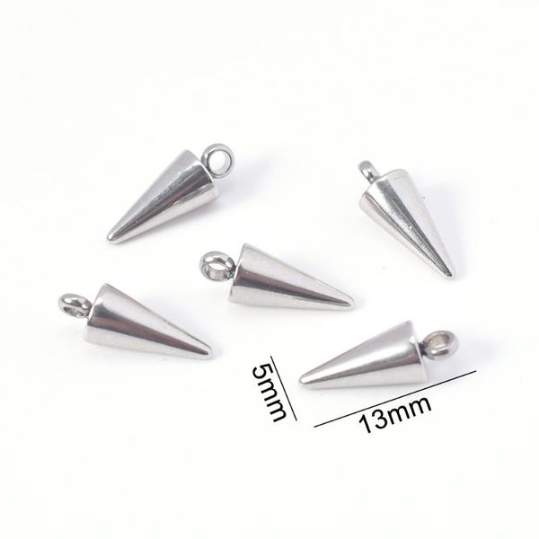 charms 10pcs 13x5mm stainless steel punk hip-hop cone pendant handmade craft for jewelry making diy earring necklace accessories, Bronze;silver
charms 10pcs 13x5mm stainless steel punk hip-hop cone pendant handmade craft for jewelry making diy earring necklace accessories, Bronze;silver