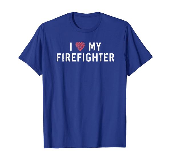 i love my firefighter shirt : cute heart husband wife gift, White;black
