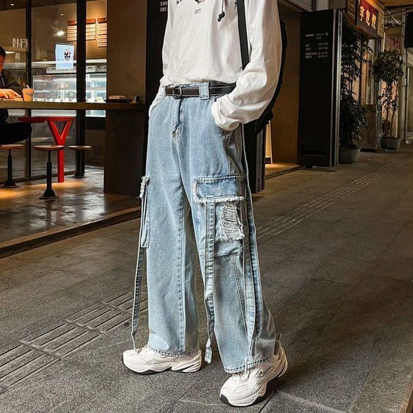 men's jeans cargo pants men trousers loose ankle-length autumn winter korean fashion hip hop wide-leg high waist straight casual, Blue
men's jeans cargo pants men trousers loose ankle-length autumn winter korean fashion hip hop wide-leg high waist straight casual, Blue