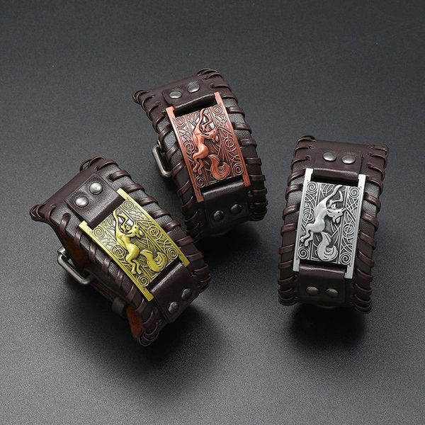 bangle men's charm bracelet fashion personality trend animal metal pattern leather braided boy wrist jewelry gift bangles, Black
bangle men's charm bracelet fashion personality trend animal metal pattern leather braided boy wrist jewelry gift bangles, Black