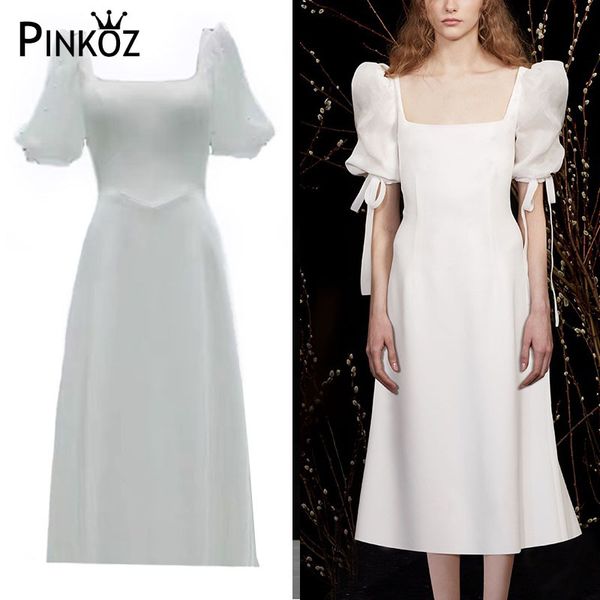 elegant white stylish runway designers summer clothes for women square collar party dresses vintage vestido de mulher 210421
elegant white stylish runway designers summer clothes for women square collar party dresses vintage vestido de mulher 210421