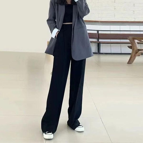 women's pants & capris streetwear loose black straight pant women 2021 spring high waist office lady trousers long buttons pocket, Black;white
women's pants & capris streetwear loose black straight pant women 2021 spring high waist office lady trousers long buttons pocket, Black;white