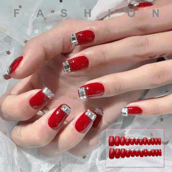 false nails 24pcs/box red diamond nail patch bridal fake detachable removable wear manicure, Red;gold
false nails 24pcs/box red diamond nail patch bridal fake detachable removable wear manicure, Red;gold